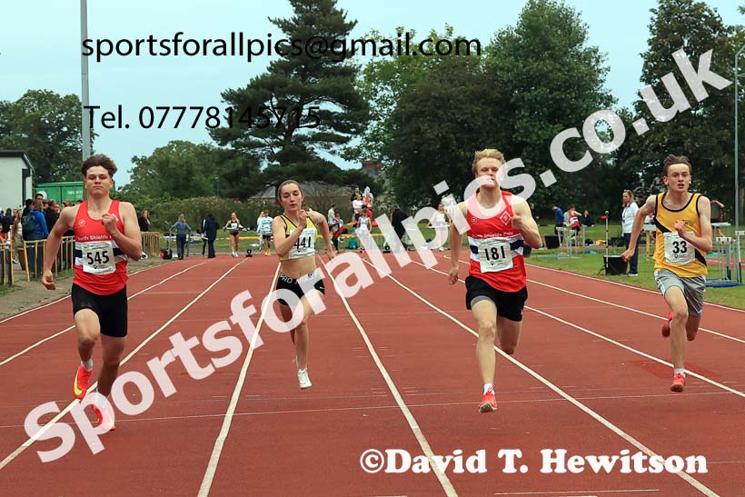 100 metres, 2025 NEGP No 5 Monkton, Wednesday, July 23rd. Photo: David T. Hewitson/Sports for All Pics